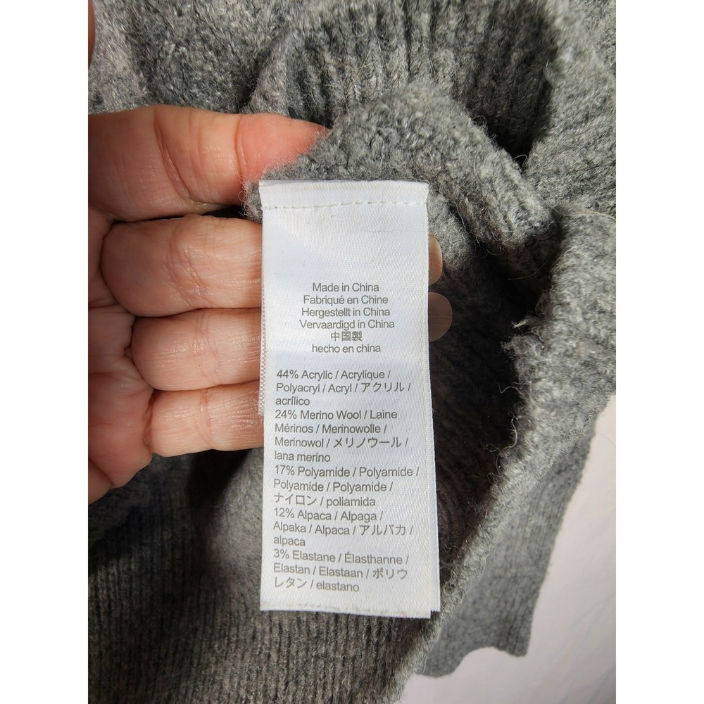 J.Crew Womens XS Cable Knit Alpaca Merino Wool Texture Sweater Gray Cottagecore - Picture 5 of 6